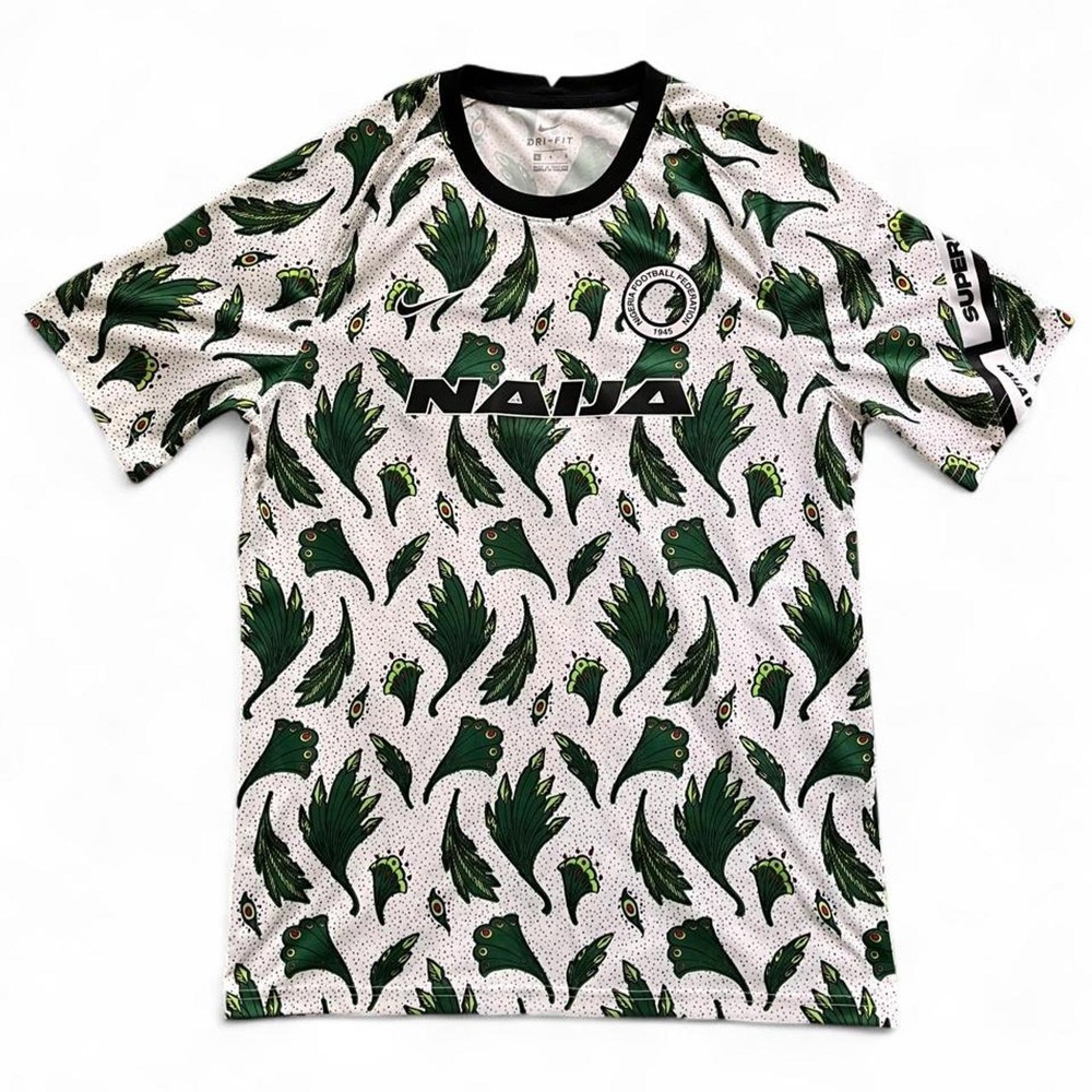 Nike Nigeria 2024 World Cup Jersey White Green Size Large.